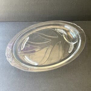 Vintage Pyrex Clear Tree of Life Meat Platter Roasting Plate 815